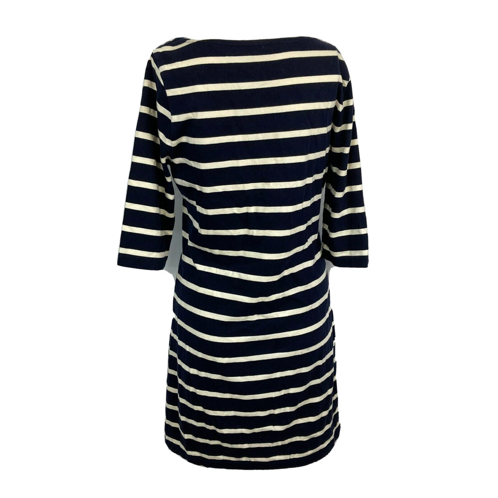 Boden Dress Womens Sz S Blue White Striped Cotton Shift Jersey Knit Stretch - Picture 4 of 9